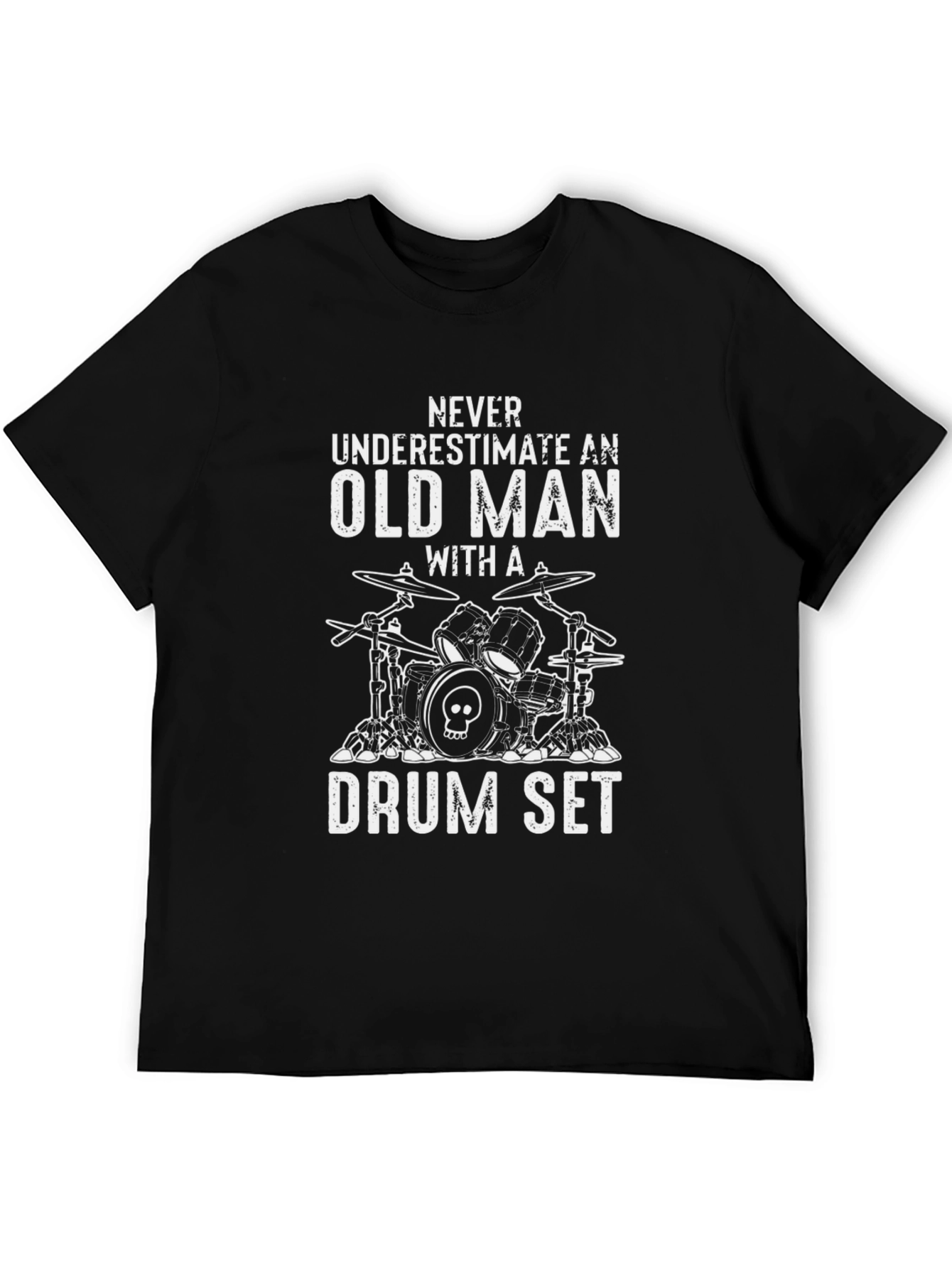 Old Man Drum Set T-Shirt - Musician Tee