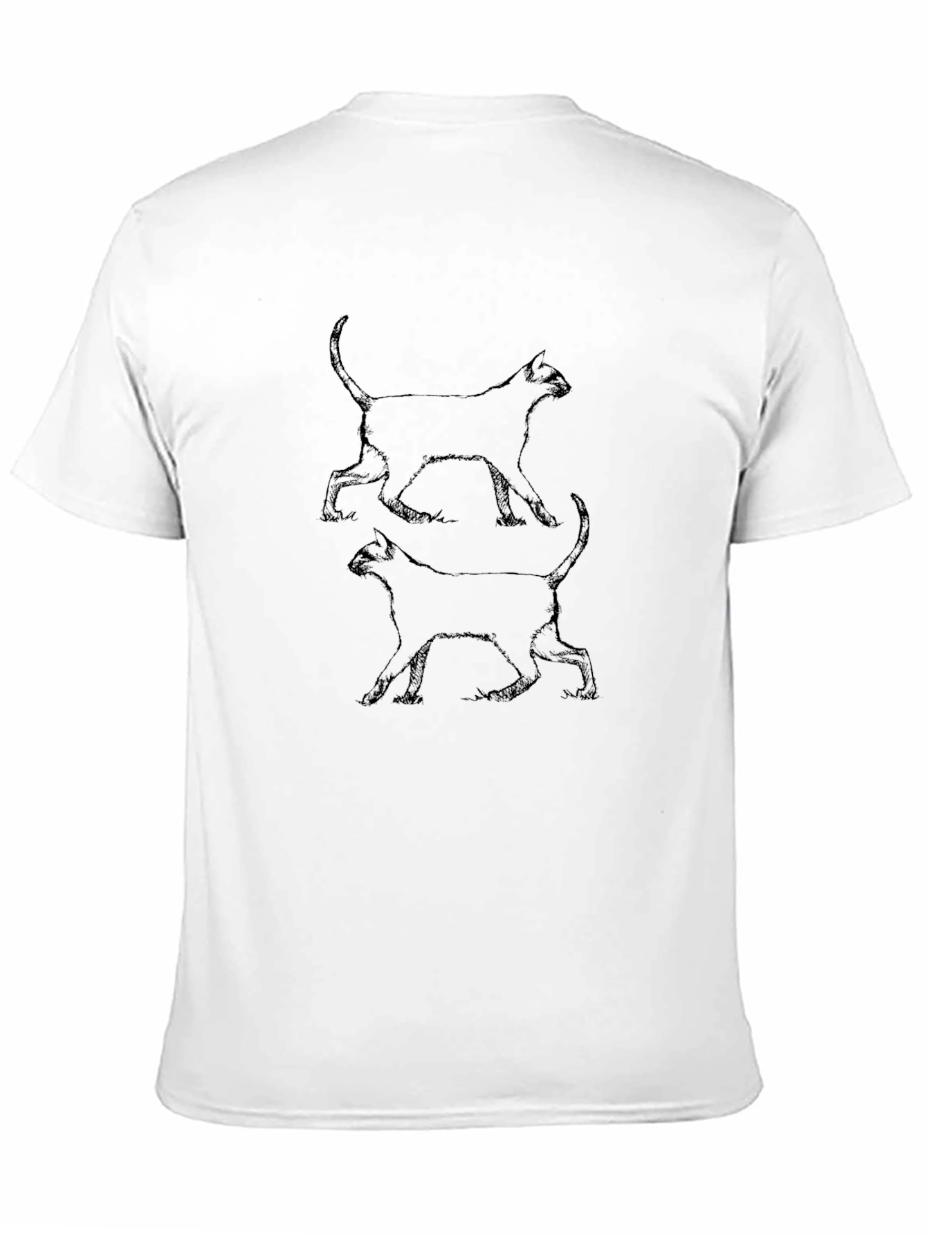 Mens Black Cat Graphic Tee