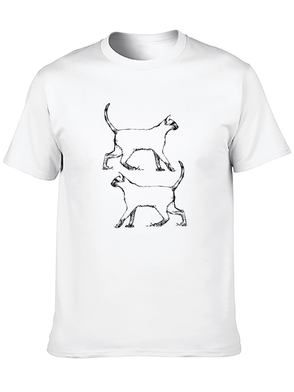Mens Black Cat Graphic Tee