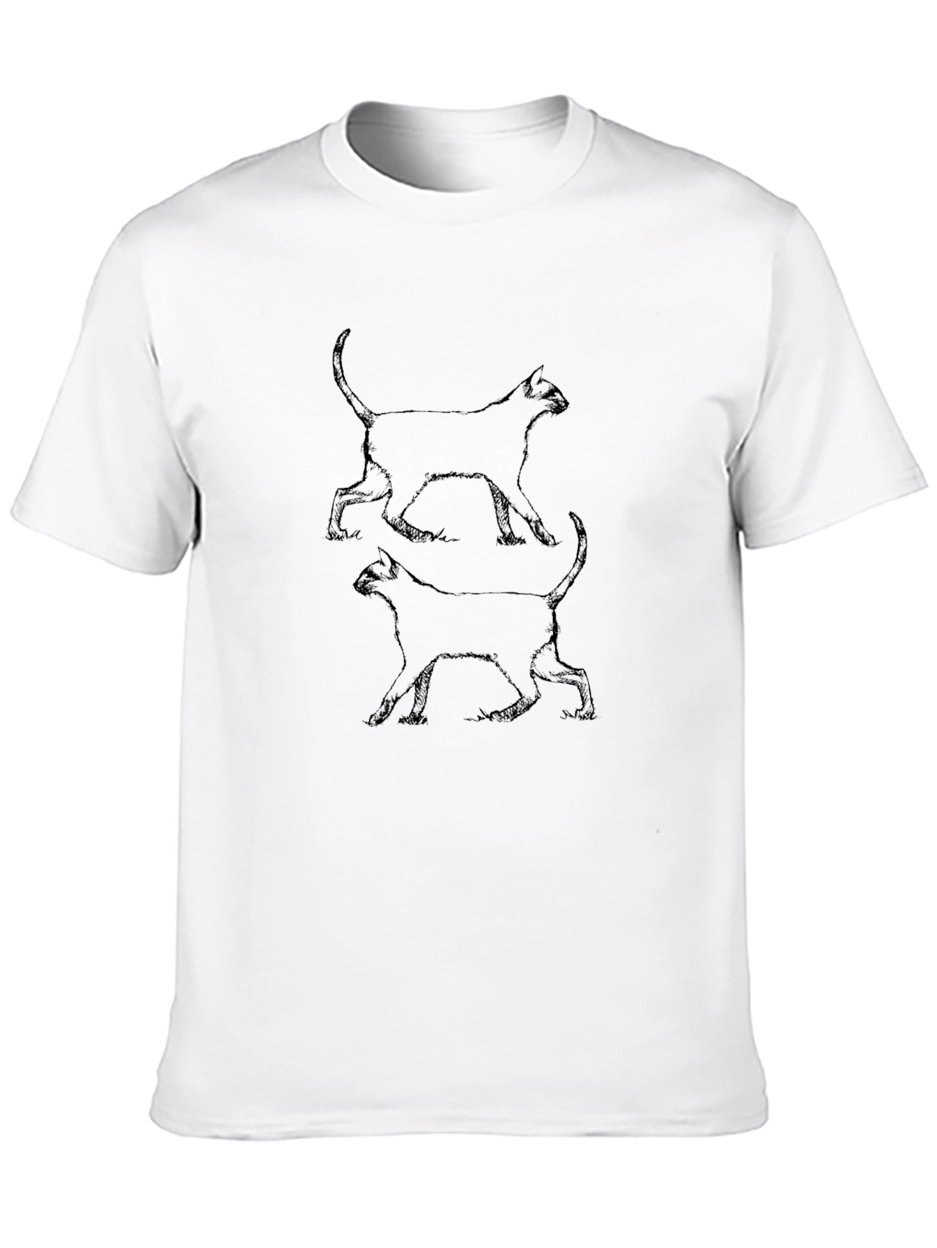 Mens Black Cat Graphic Tee