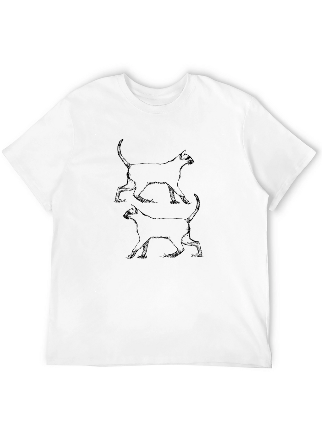 Mens Black Cat Graphic Tee