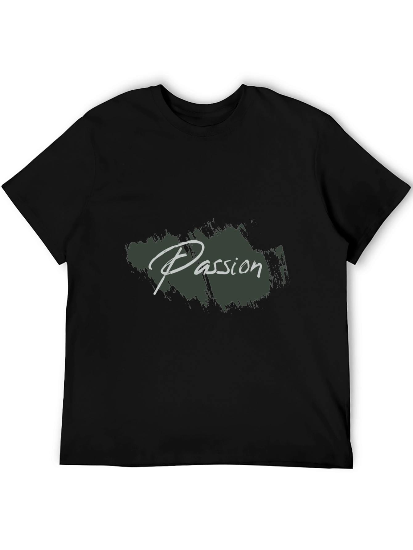 Mens Black Passion Print Crew Neck T-Shirt