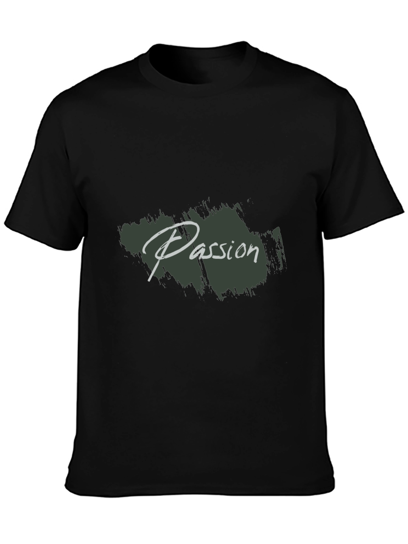 Mens Black Passion Print Crew Neck T-Shirt