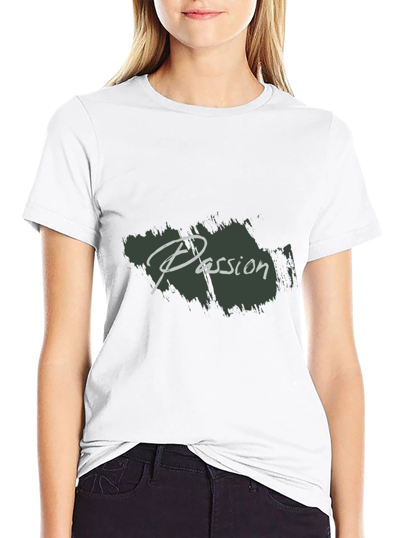Mens Black Passion Print Crew Neck T-Shirt