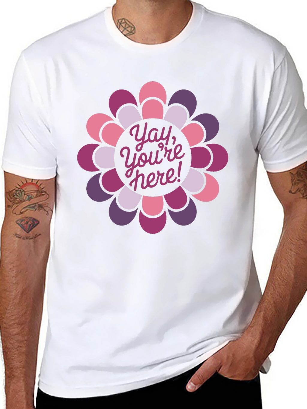 Yay Youre Here! Floral Graphic Tee