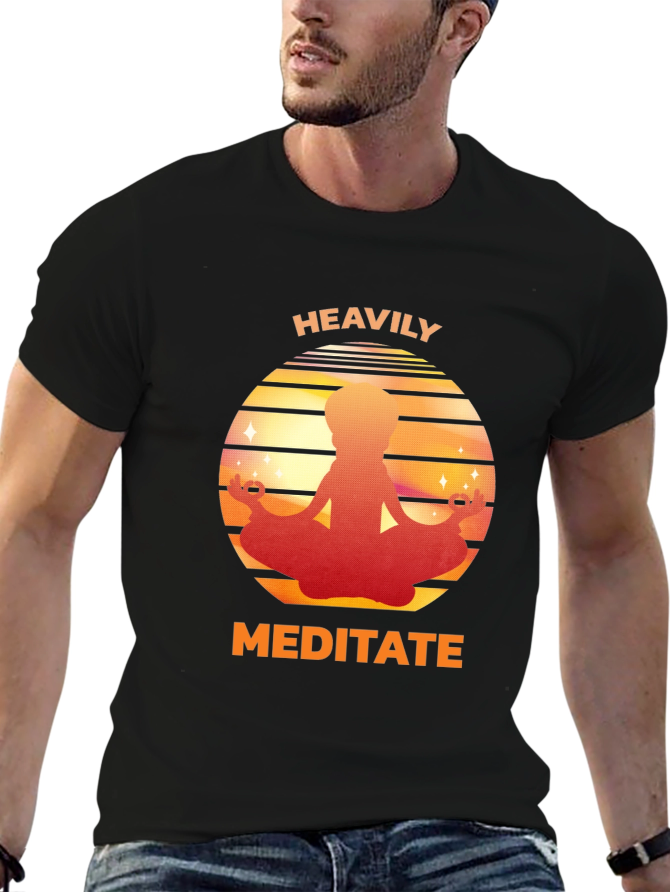Heavily Meditate Graphic Tee - Relaxed Fit
