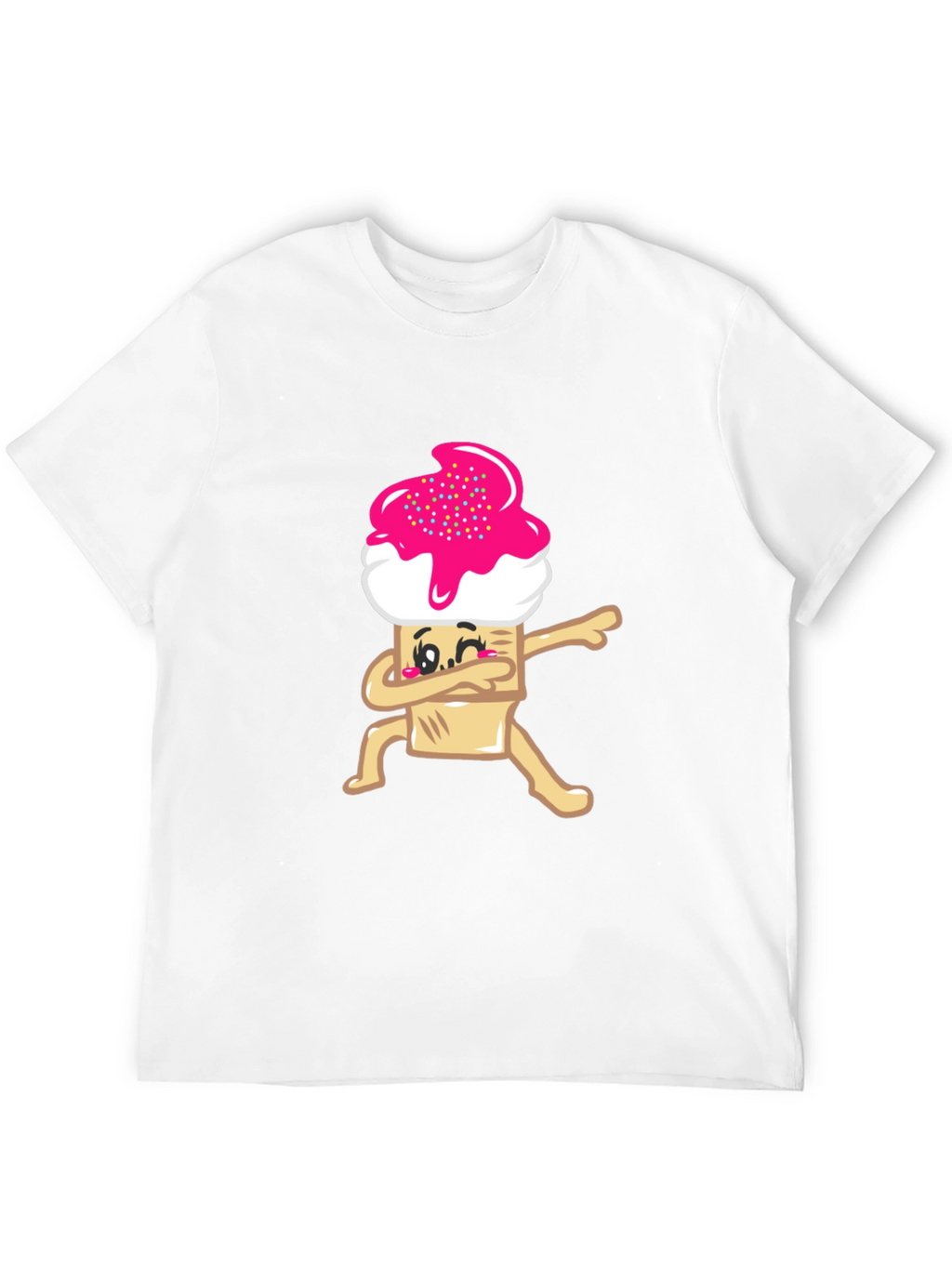Dabbing Cupcake Graphic Tee - Black Cotton T-Shirt