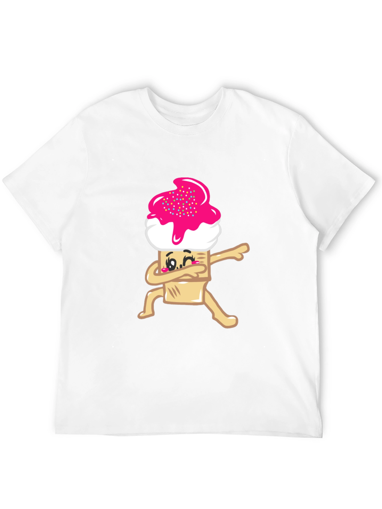 Dabbing Cupcake Graphic Tee - Black Cotton T-Shirt