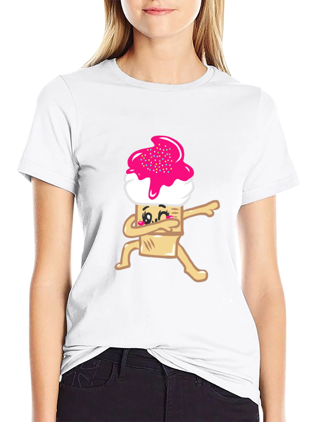 Dabbing Cupcake Graphic Tee - Black Cotton T-Shirt