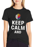Keep Calm Brain Graphic Tee - Soft Cotton Blend