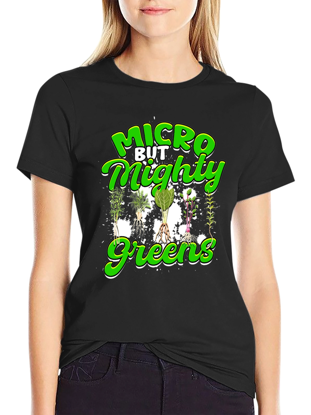 Micro But Mighty Greens T-Shirt - Black