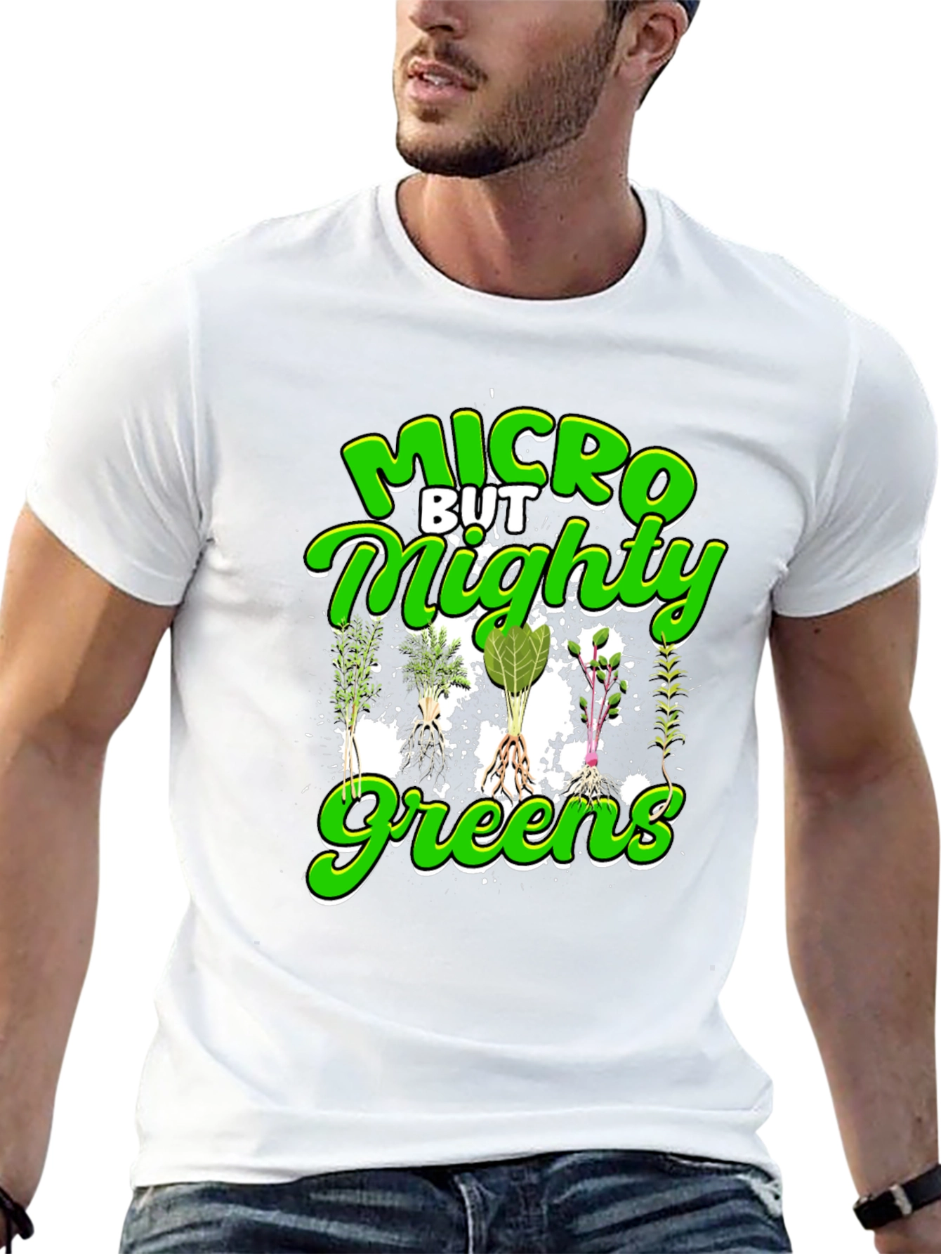 Micro But Mighty Greens T-Shirt - Black