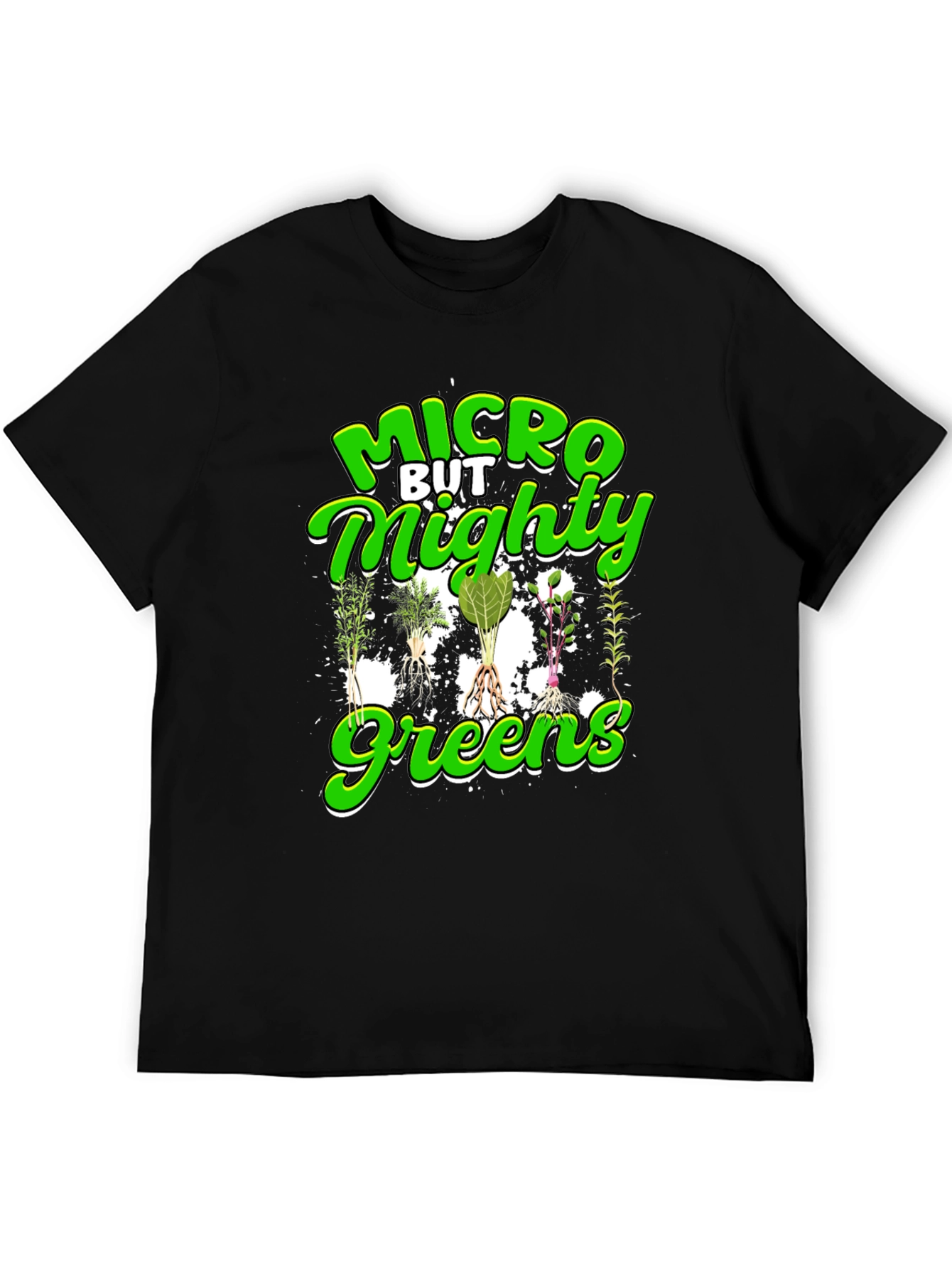 Micro But Mighty Greens T-Shirt - Black