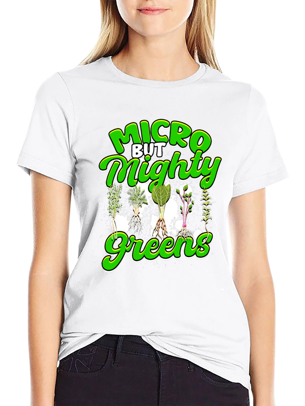 Micro But Mighty Greens T-Shirt - Black