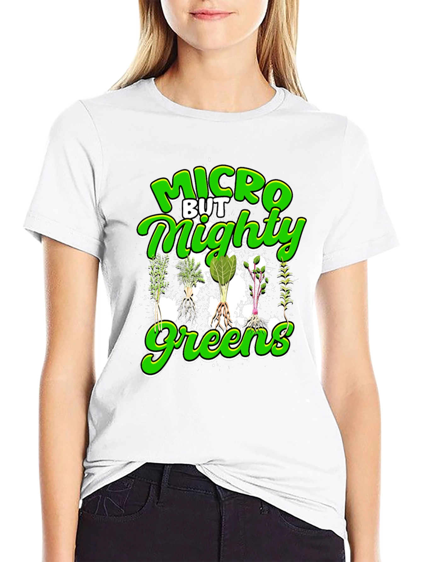 Micro But Mighty Greens T-Shirt - Black