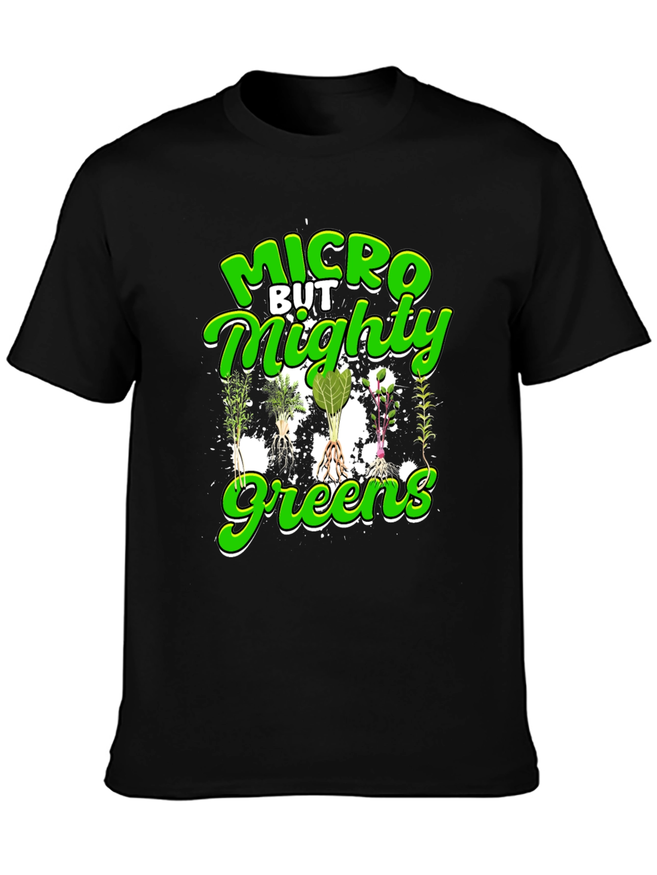 Micro But Mighty Greens T-Shirt - Black