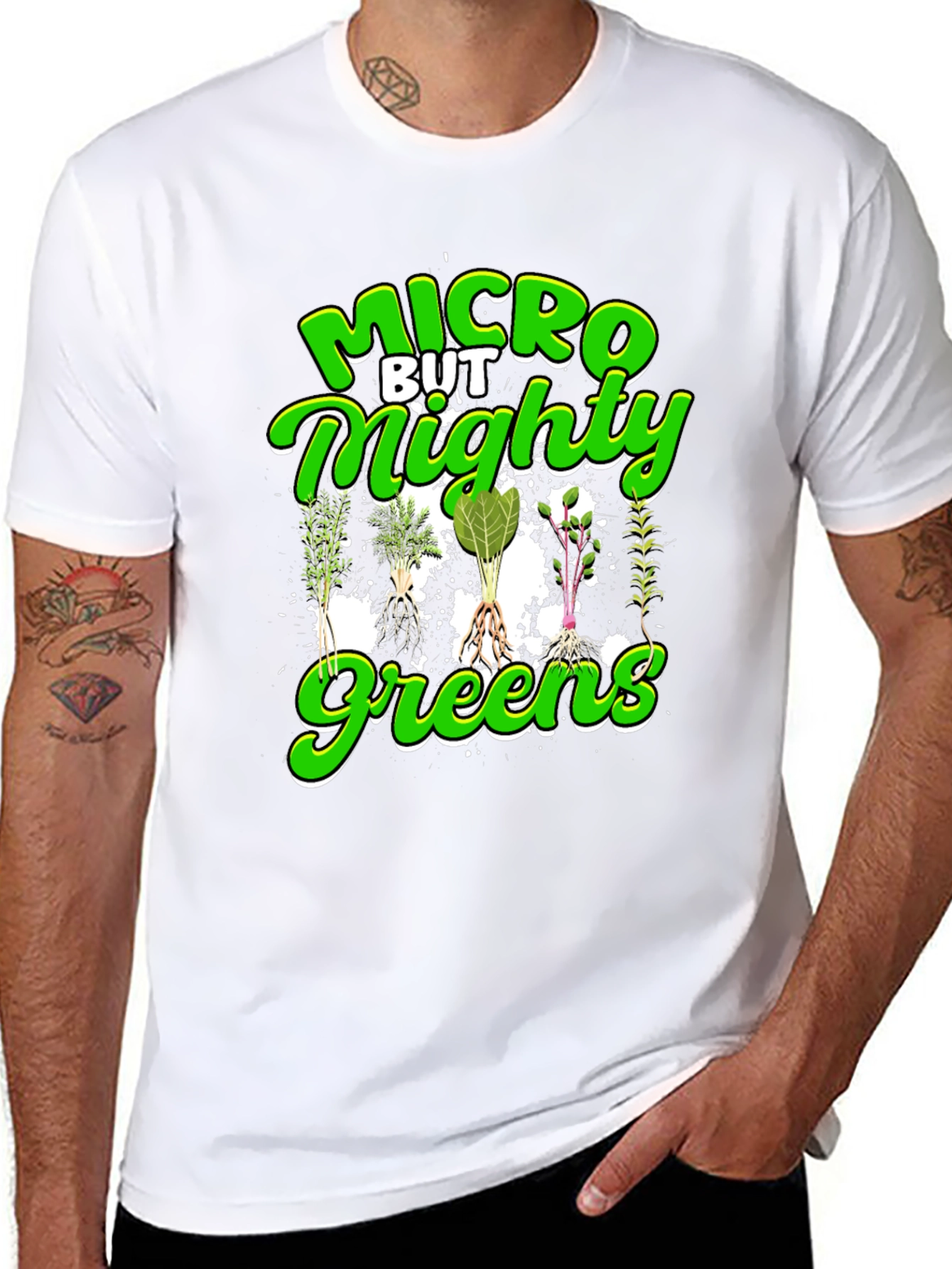Micro But Mighty Greens T-Shirt - Black