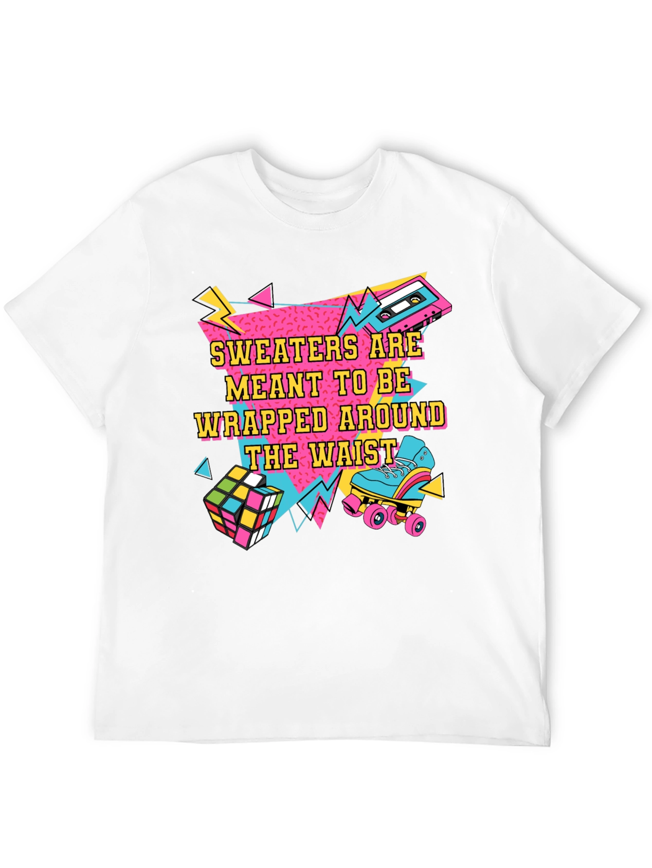 Retro 90s Sweaters Around Waist Graphic Tee