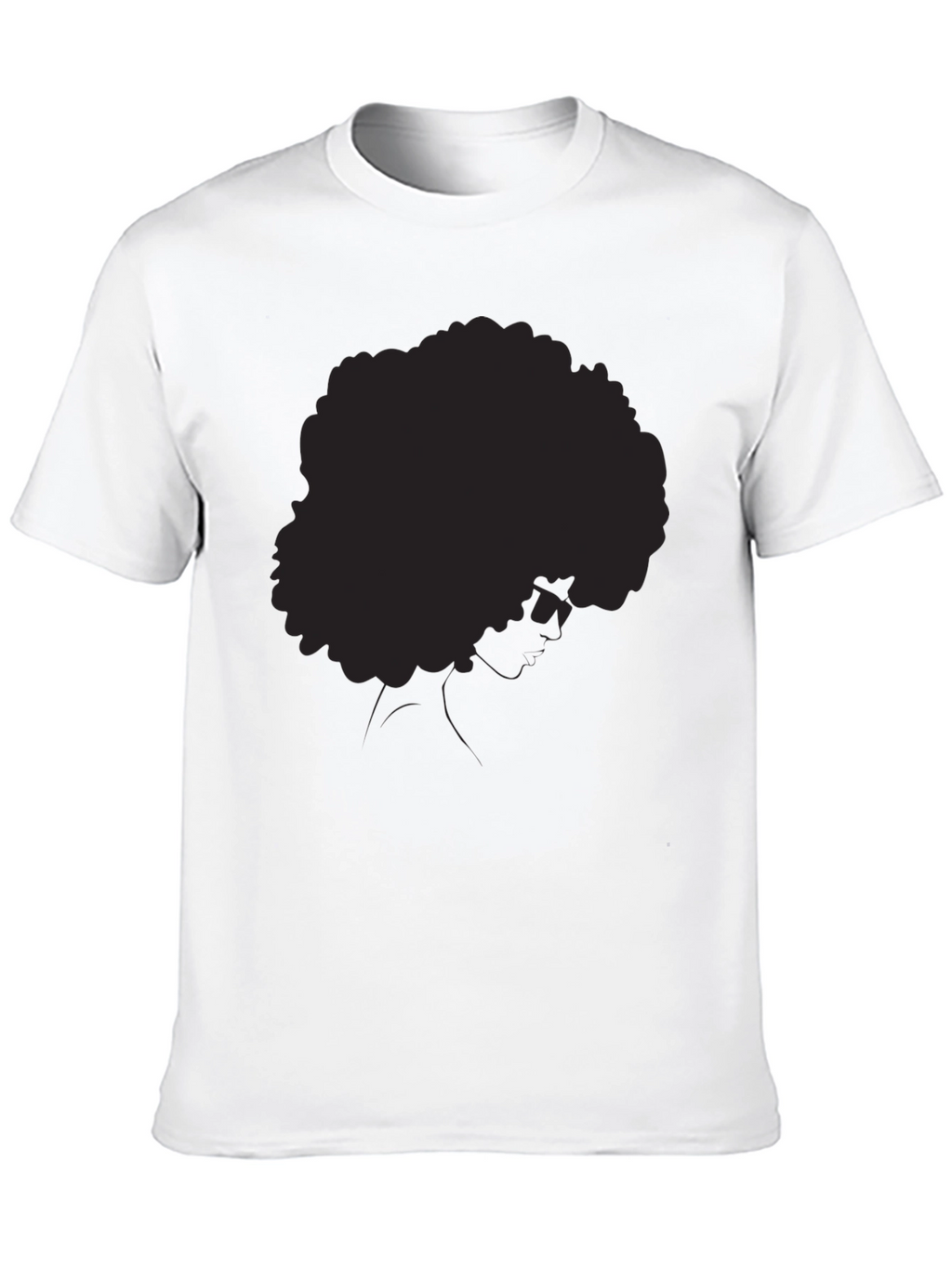 Black Afro Silhouette Graphic Tee - Modern Unisex T-Shirt