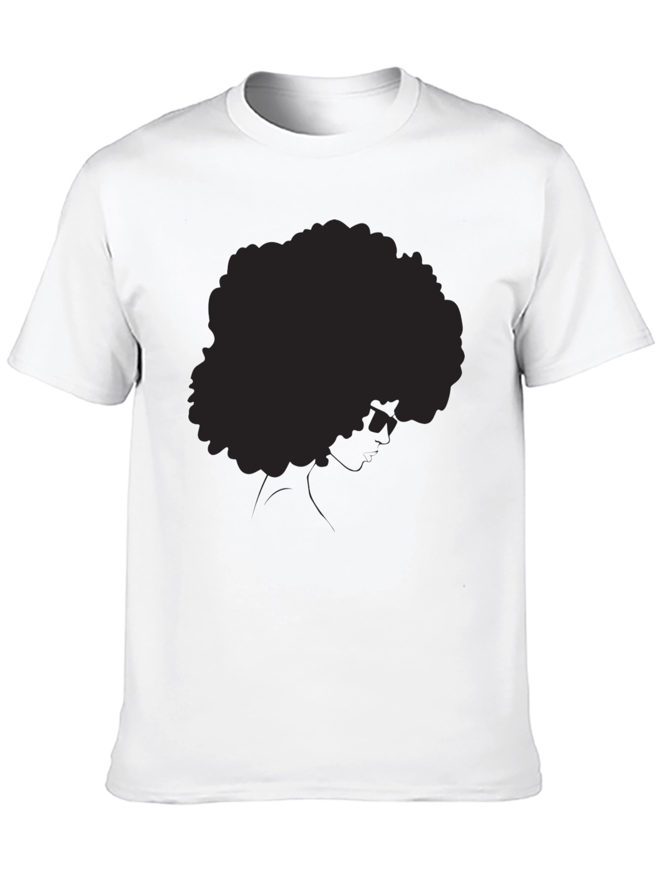 Black Afro Silhouette Graphic Tee - Modern Unisex T-Shirt