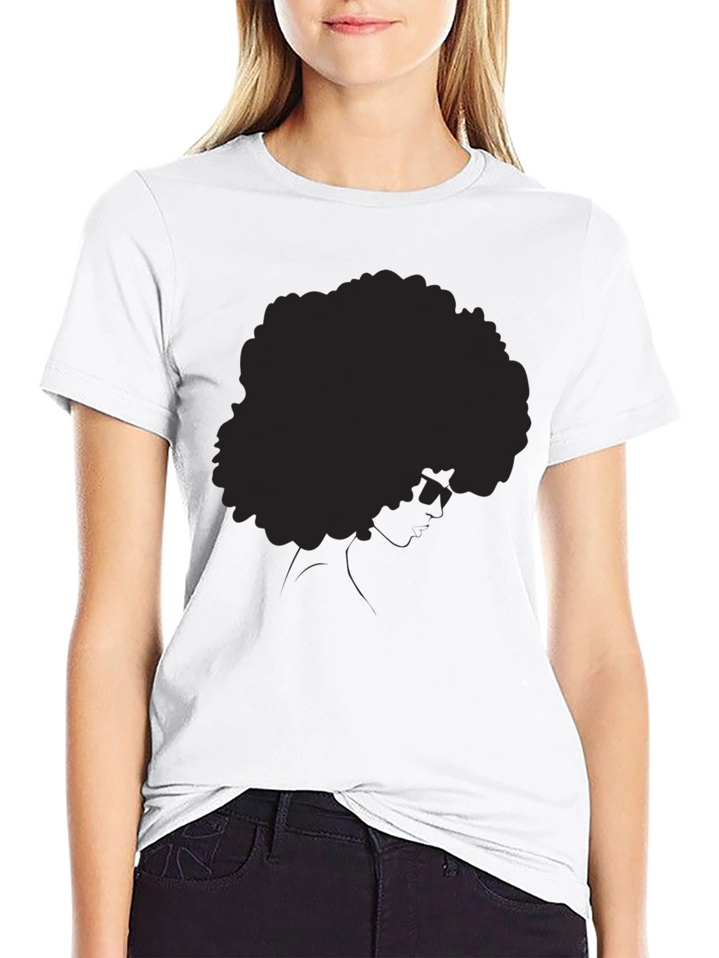 Black Afro Silhouette Graphic Tee - Modern Unisex T-Shirt