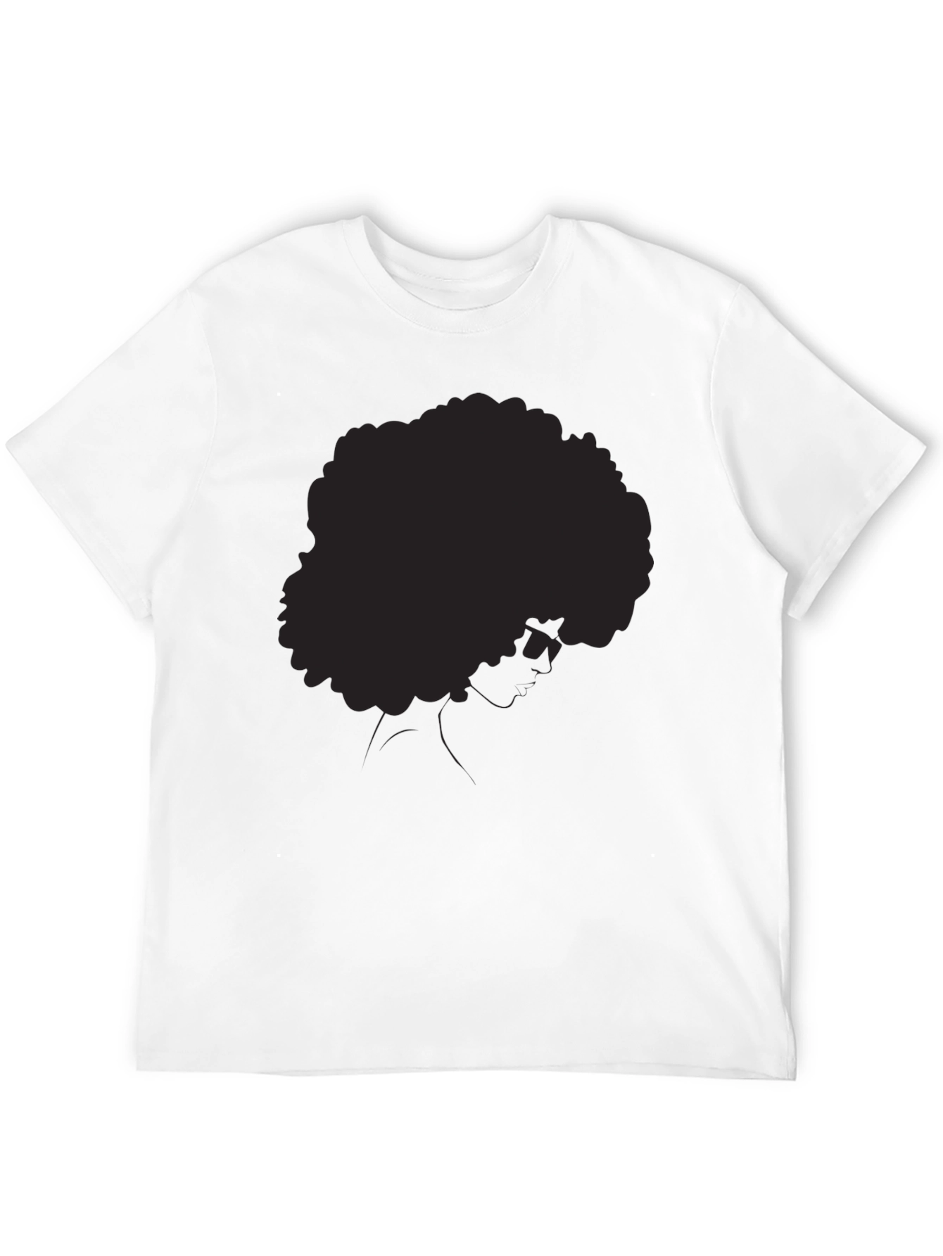 Black Afro Silhouette Graphic Tee - Modern Unisex T-Shirt
