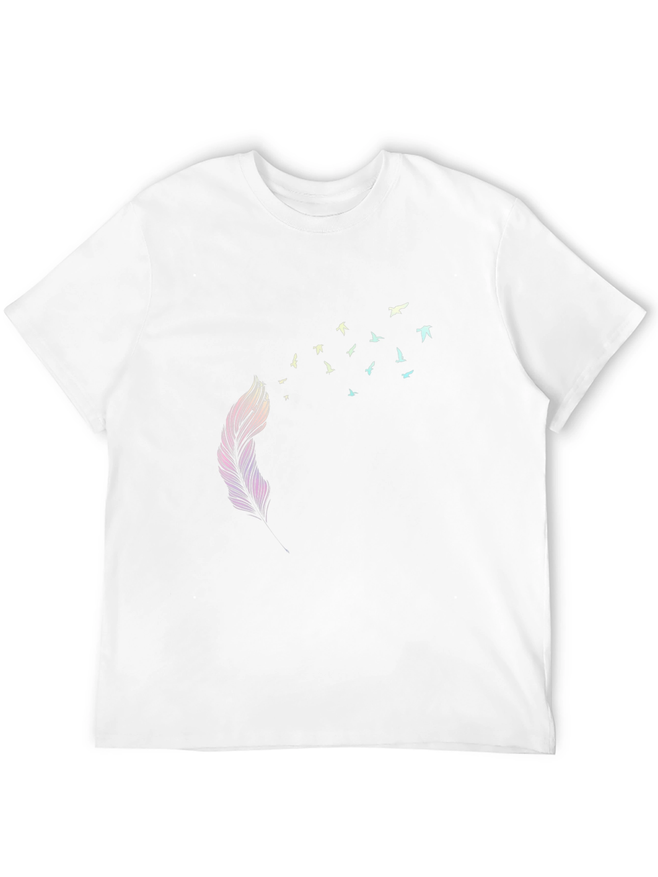 Feather to Birds Graphic Black T-Shirt