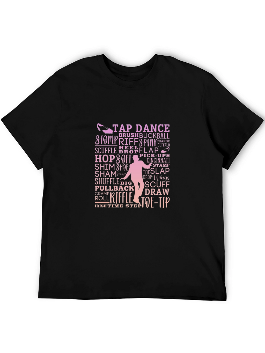 Tap Dance Terminology Black Graphic Tee Shirt