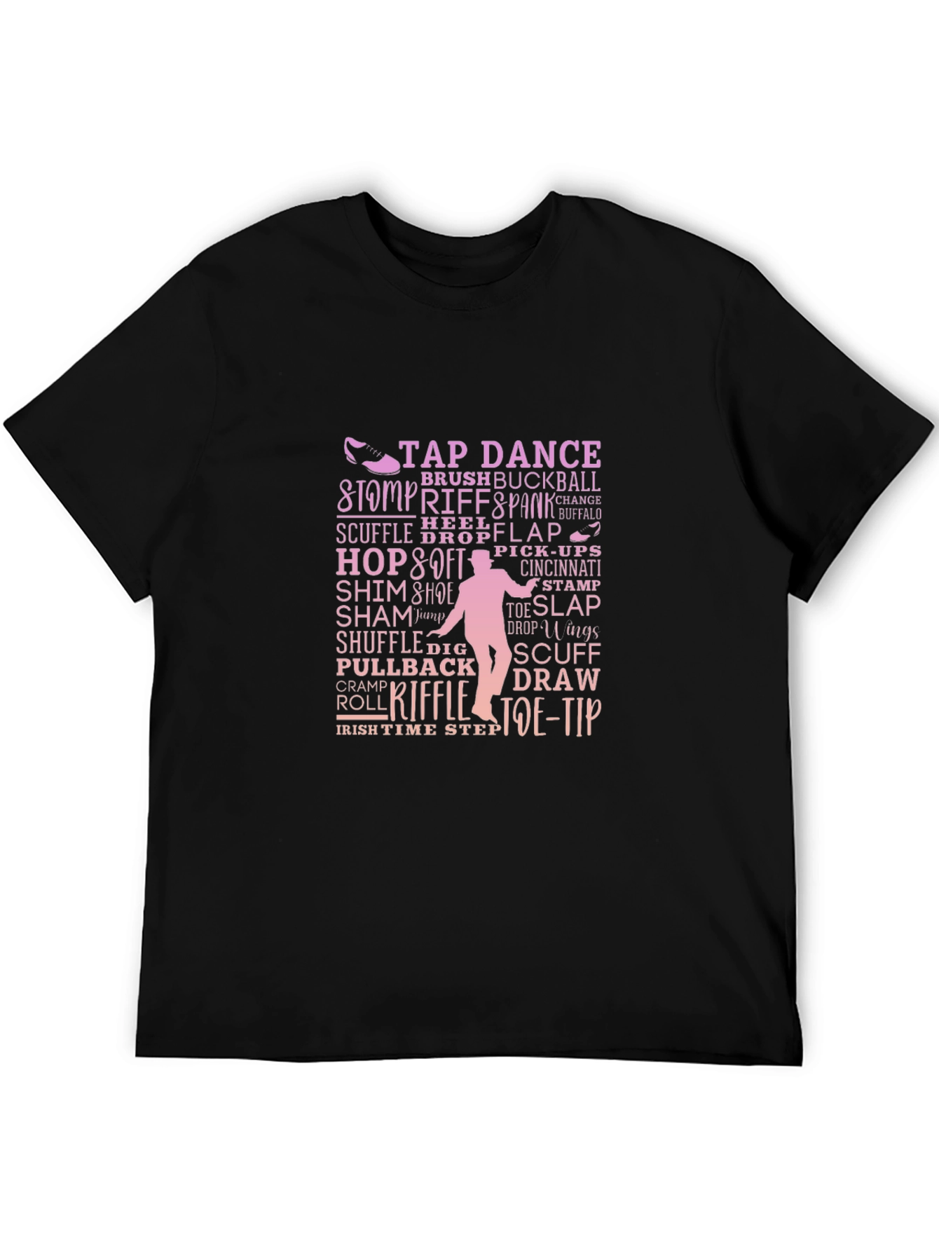 Tap Dance Terminology Black Graphic Tee Shirt