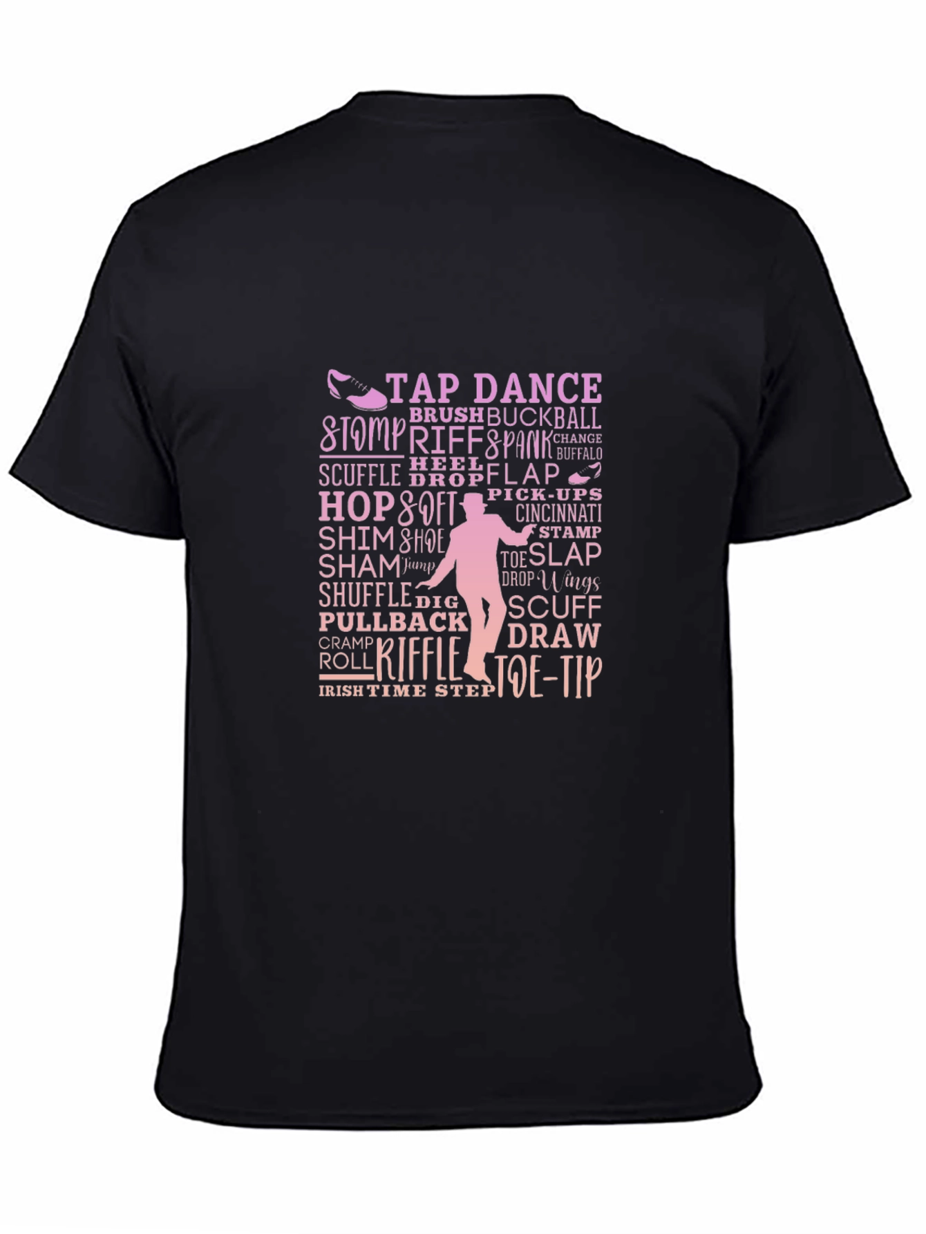 Tap Dance Terminology Black Graphic Tee Shirt