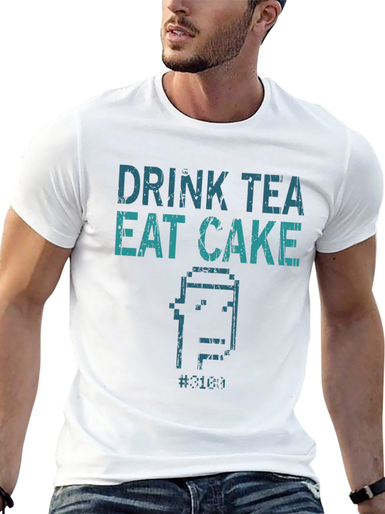 Drink Tea Eat Cake T-Shirt - Pixel Art