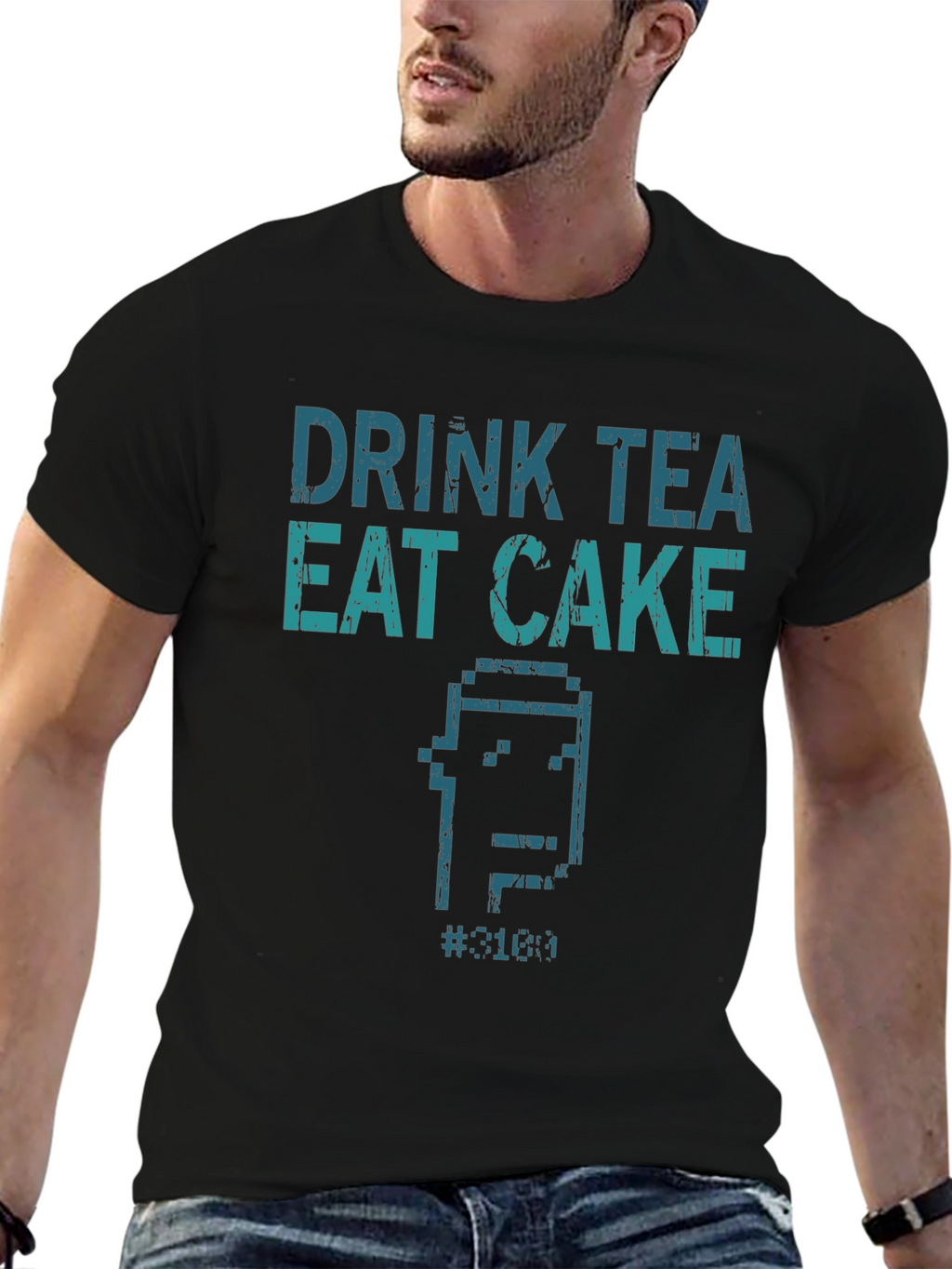 Drink Tea Eat Cake T-Shirt - Pixel Art