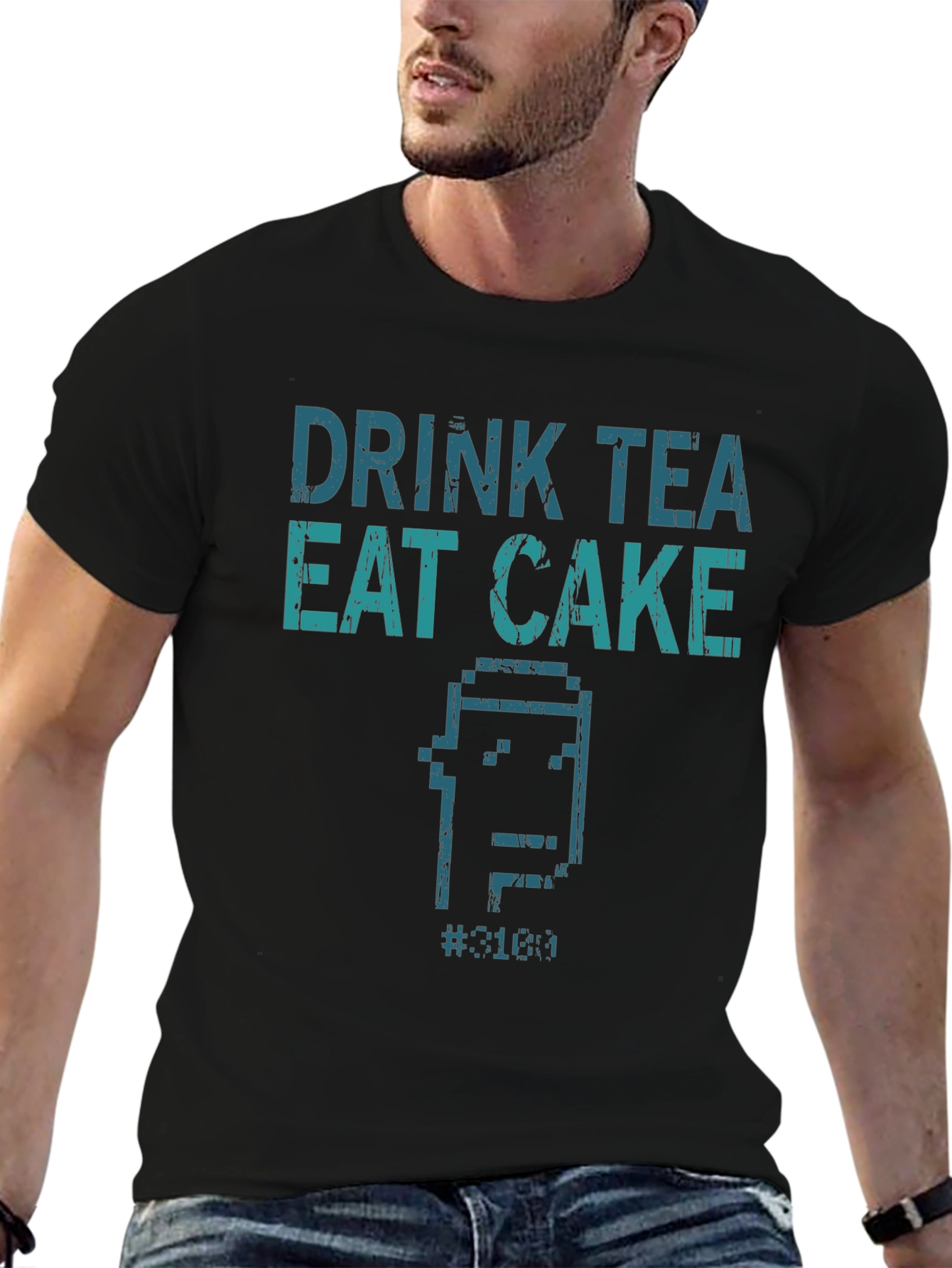 Drink Tea Eat Cake T-Shirt - Pixel Art
