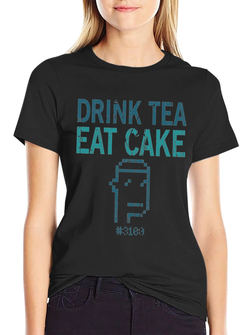 Drink Tea Eat Cake T-Shirt - Pixel Art