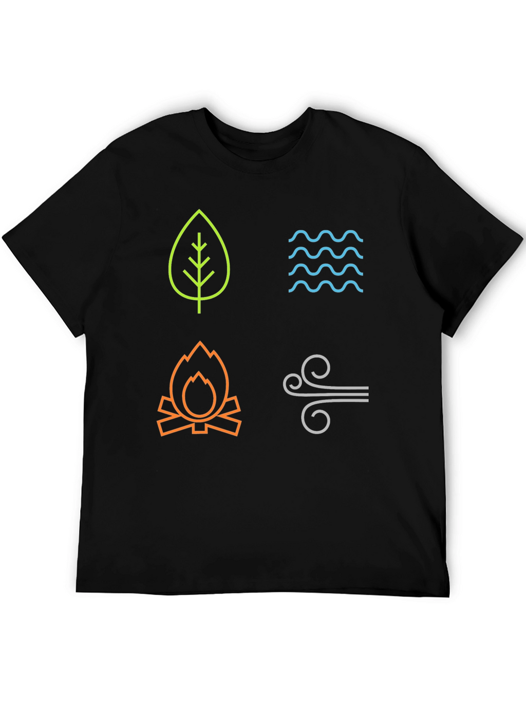 Four Elements Graphic T-Shirt - Earth Water Fire Air