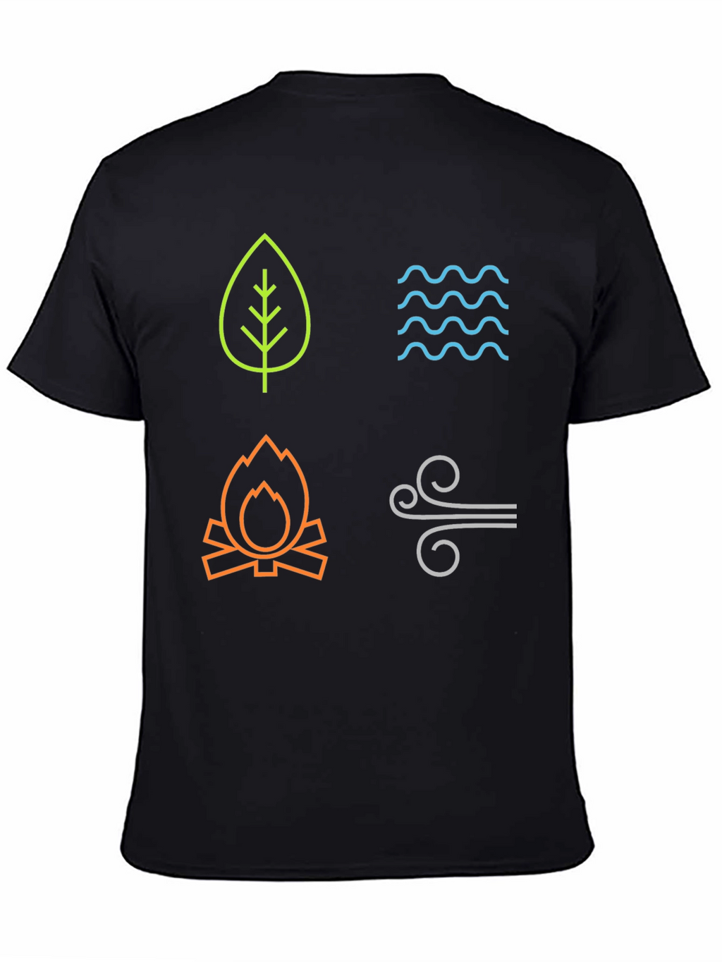 Four Elements Graphic T-Shirt - Earth Water Fire Air