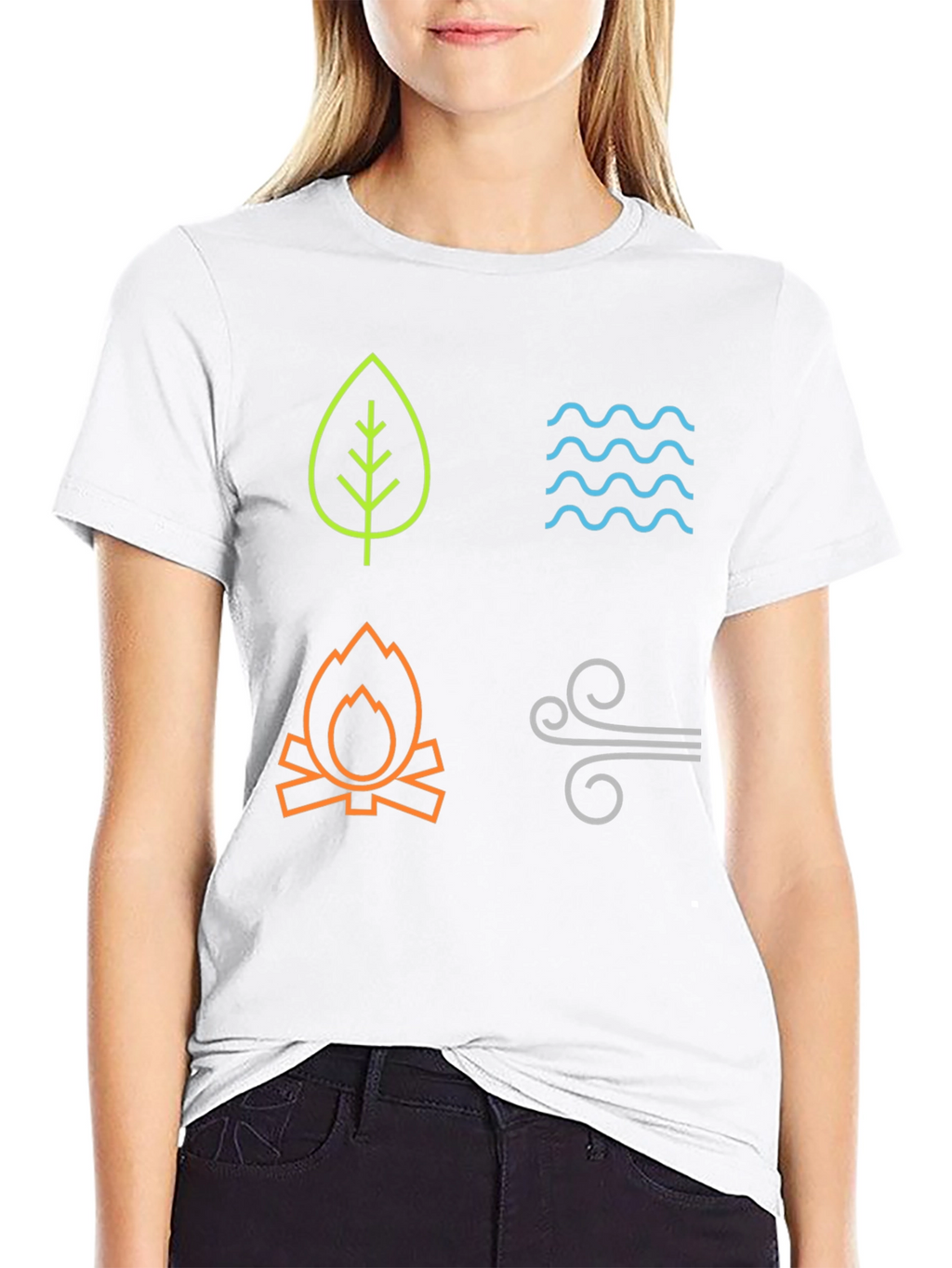 Four Elements Graphic T-Shirt - Earth Water Fire Air