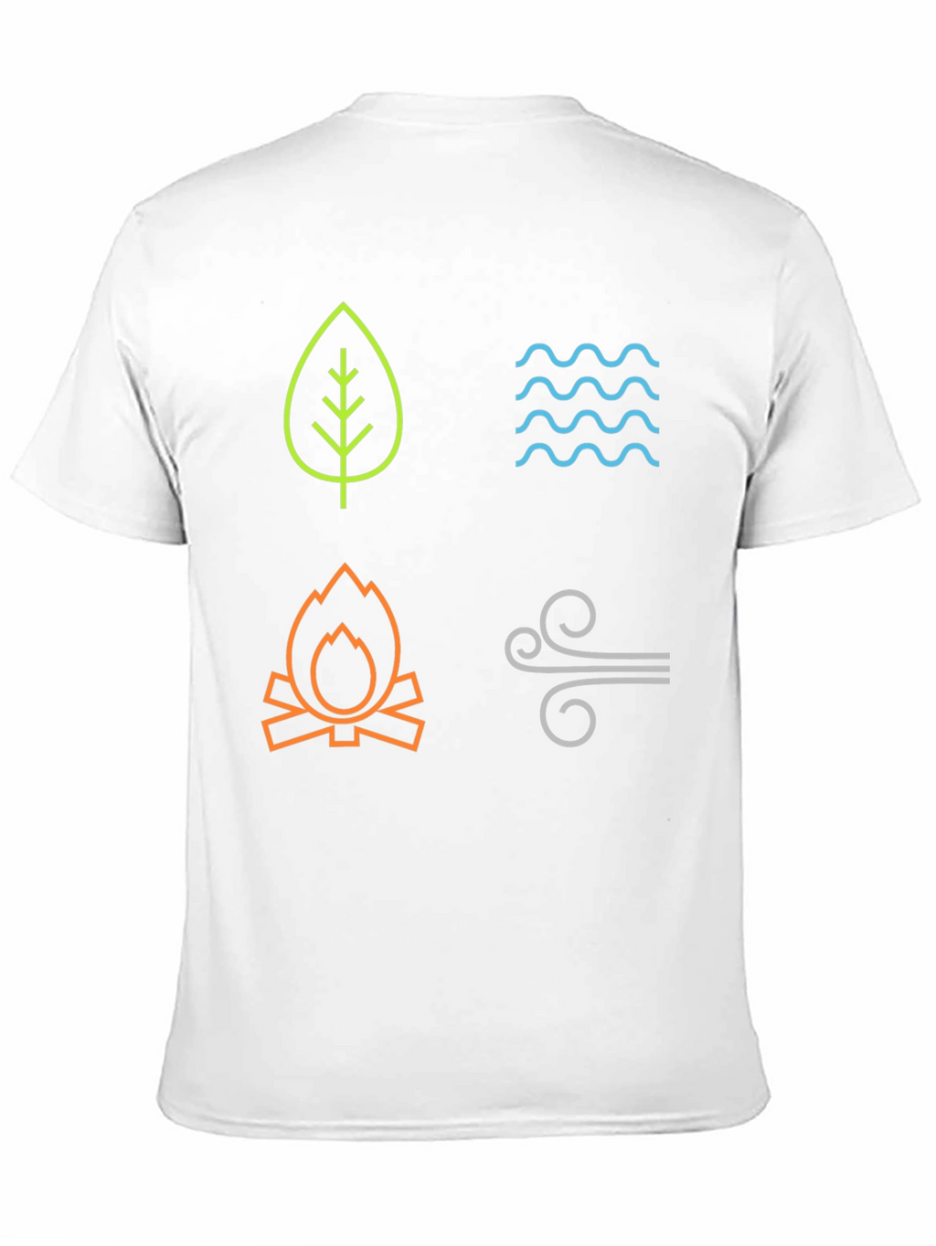 Four Elements Graphic T-Shirt - Earth Water Fire Air
