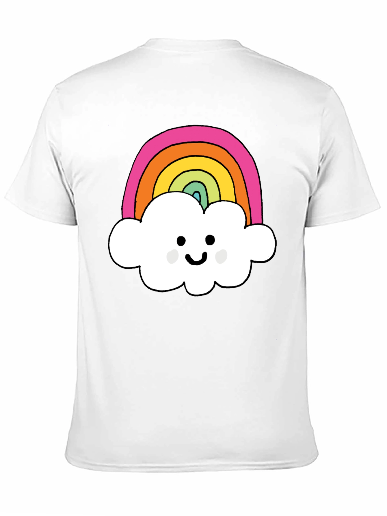 Rainbow Cloud Graphic T-Shirt - Black Cotton Tee