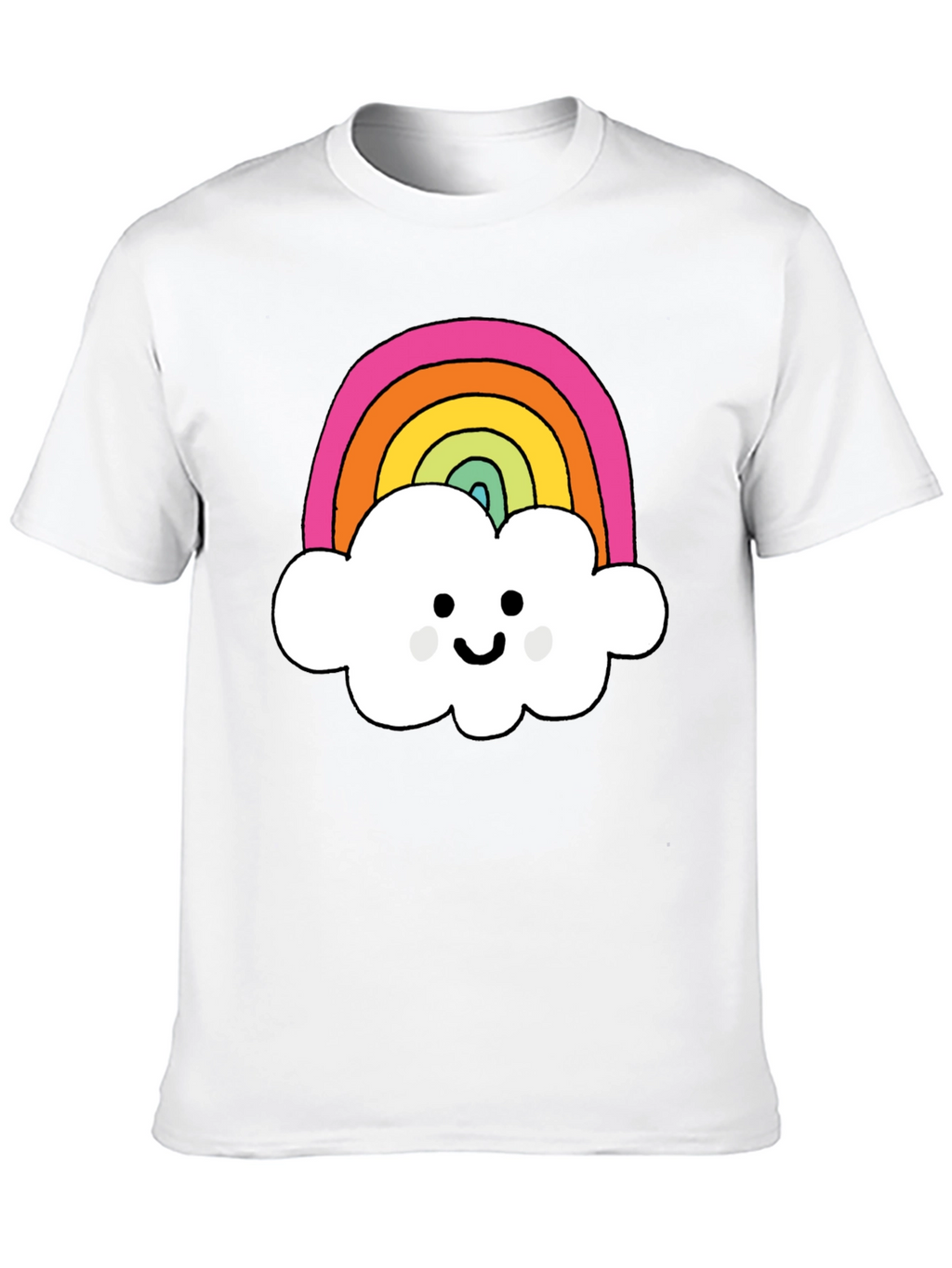 Rainbow Cloud Graphic T-Shirt - Black Cotton Tee