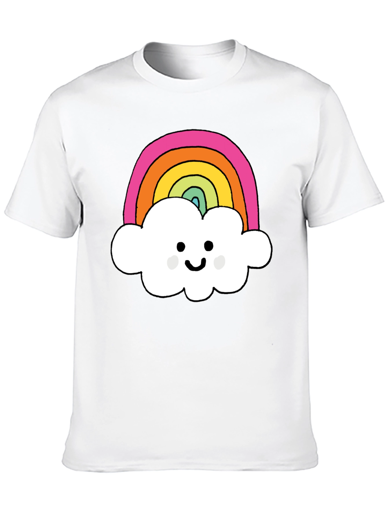 Rainbow Cloud Graphic T-Shirt - Black Cotton Tee
