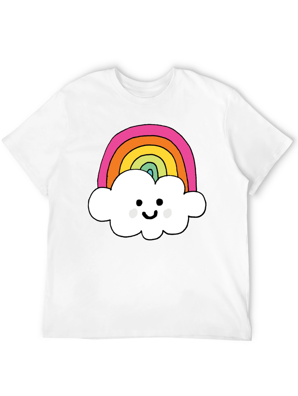 Rainbow Cloud Graphic T-Shirt - Black Cotton Tee