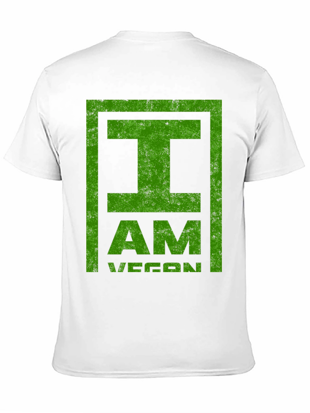 I Am Vegan T-Shirt - Green Distressed Print
