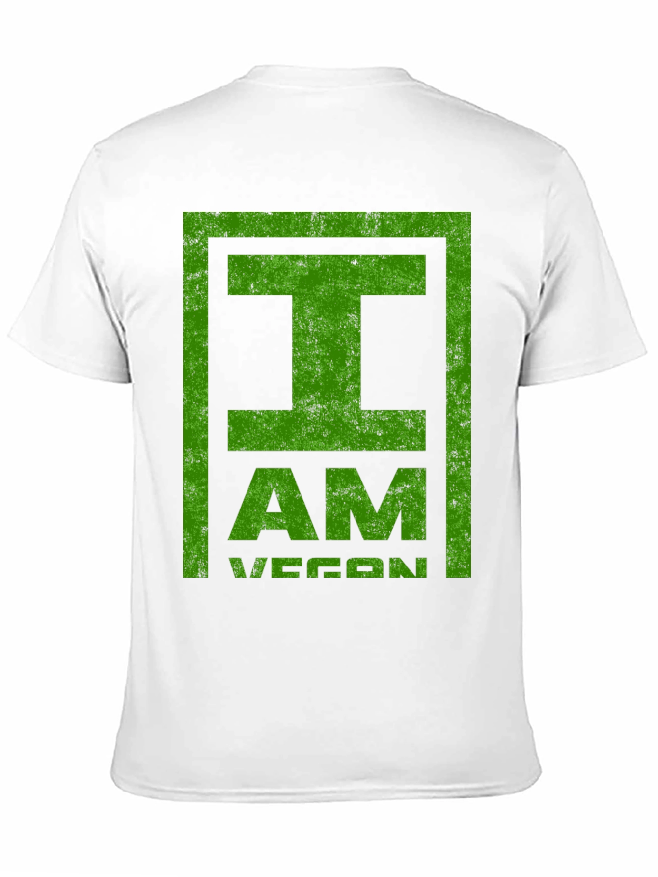 I Am Vegan T-Shirt - Green Distressed Print