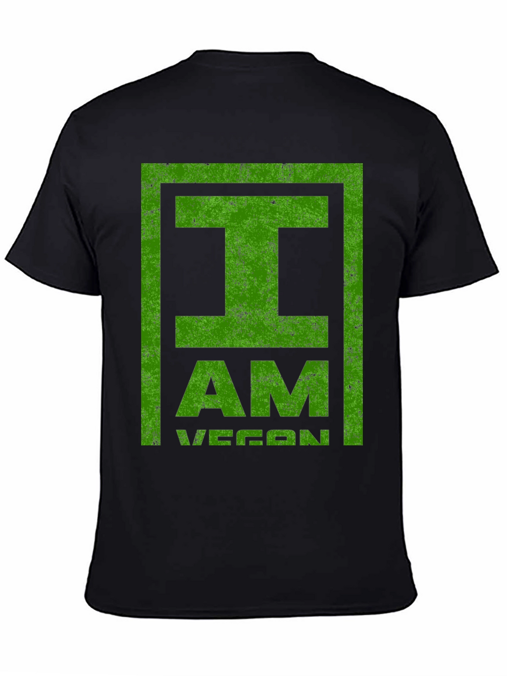 I Am Vegan T-Shirt - Green Distressed Print