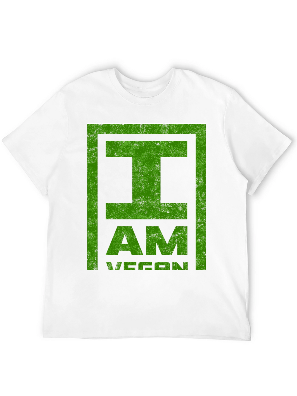 I Am Vegan T-Shirt - Green Distressed Print