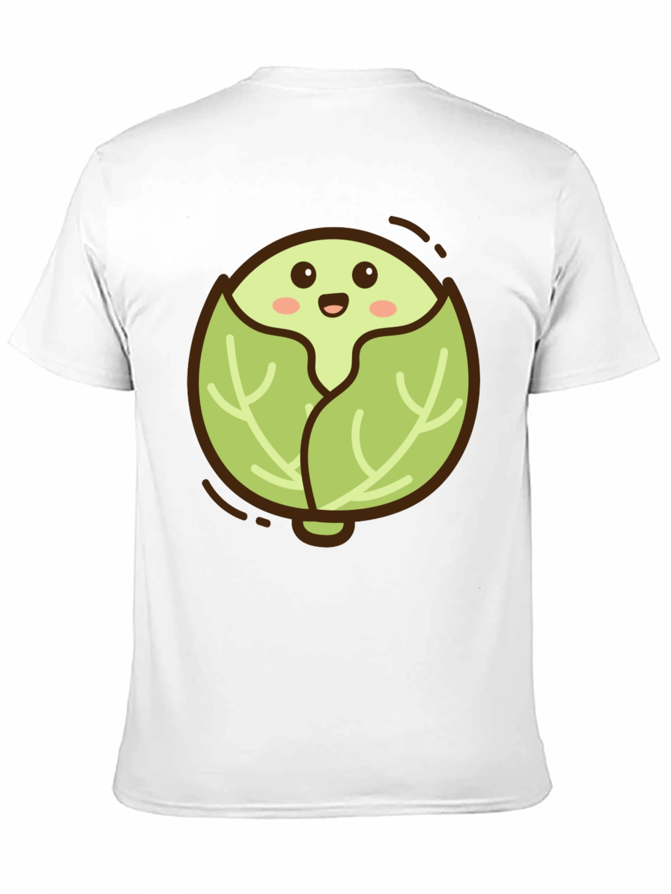 Cute Cabbage Cartoon Graphic Tee - Black