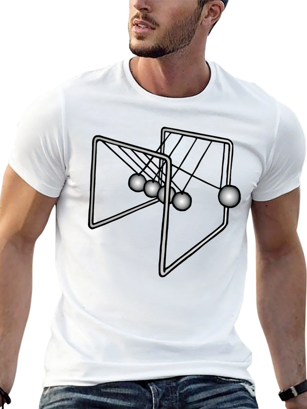Newtons Cradle T-Shirt - Kinetic Energy Science Tee