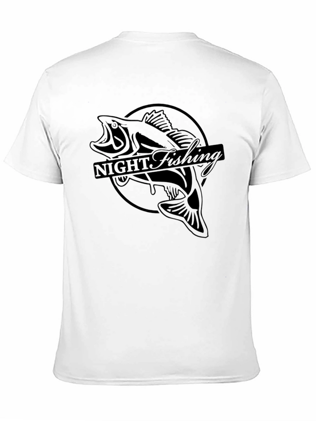 Night Fishing Graphic Tee - Black Bass Design