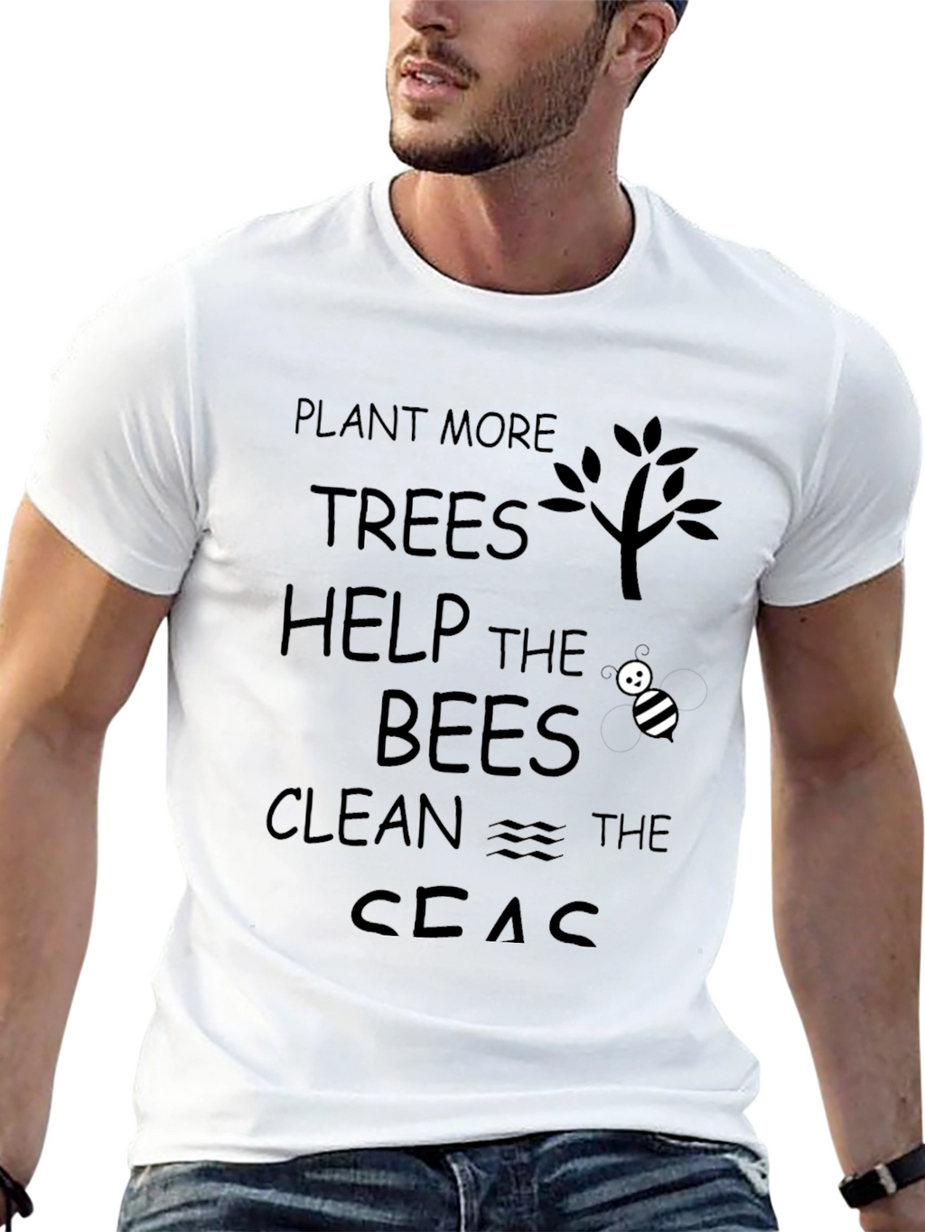 Eco-Friendly Graphic Tee: Plant Help Clean!
